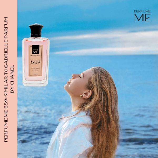Luxury fragrance PerfumeME 559 with human model