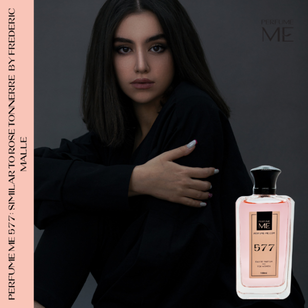 Luxury fragrance PerfumeME 577 with human model