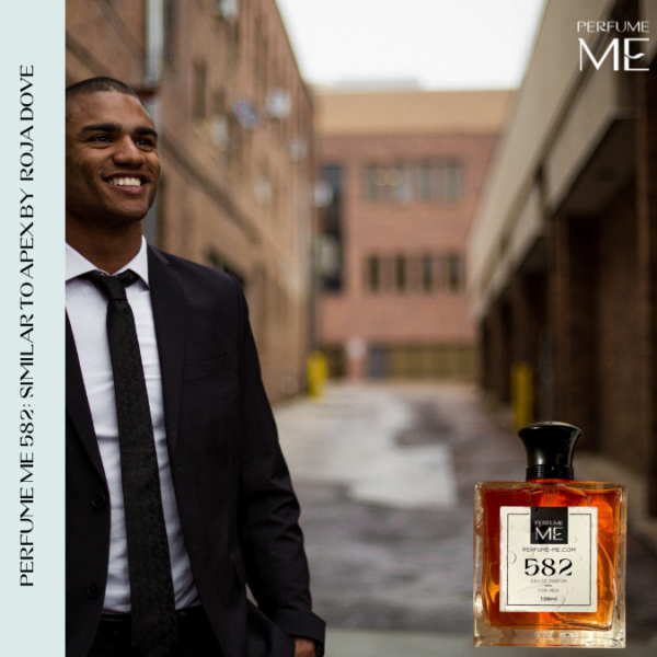 Luxury fragrance PerfumeME 582 with human model
