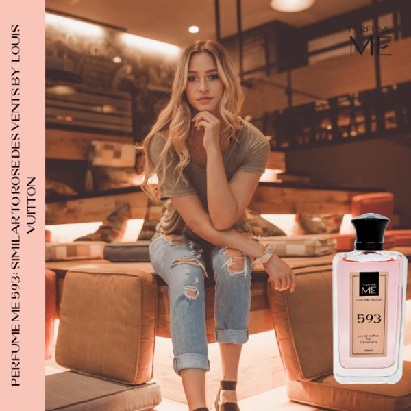 Luxury fragrance PerfumeME 593 with human model