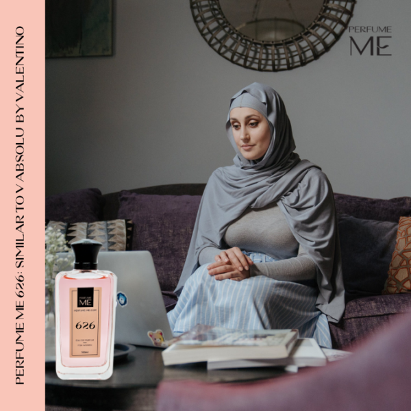 Luxury fragrance PerfumeME 626 with human model