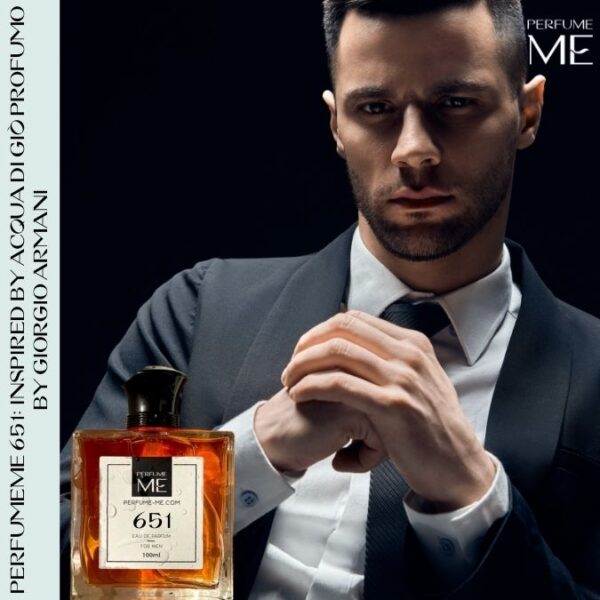 Luxury fragrance PerfumeME 651 with human model